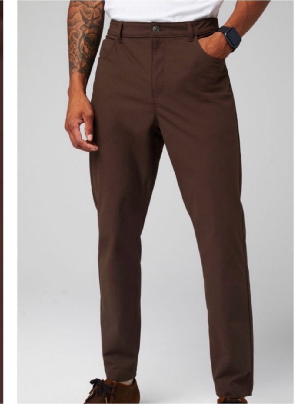 Fabletics Men's Straight Fit Brown Pants